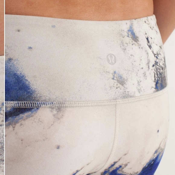 Lululemon Wunder Under Cropped Leggings Multi SZ 6 Yoga Gym Tie Dye Workout - Picture 5 of 7